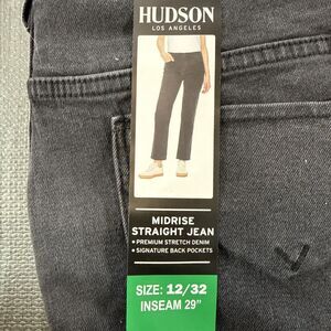 Women's Hudson Los Angeles Nighttime Sz 12/32 Mid-Rise Straight Jeans Inseam 29"
